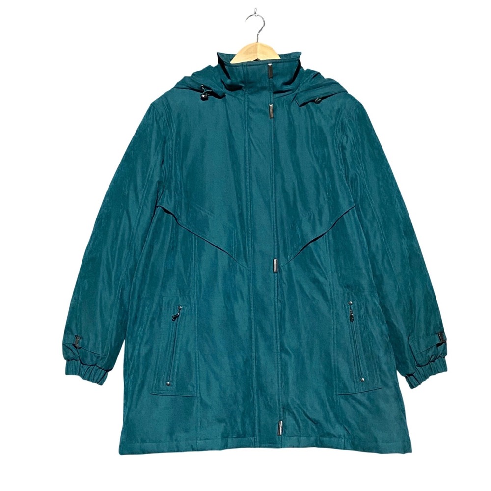Mackintosh New England Womens Teal Hooded Parka Jacket Size L 9061 NEW